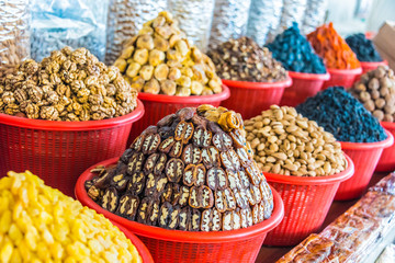 Dried food products sold at the Siab Bazaar in Samarkand