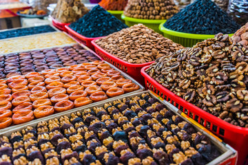 Dried food products sold at the Siab Bazaar in Samarkand