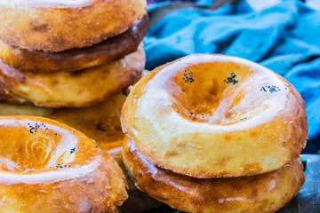 Tandir non or lepeshka, tarditional uzbek bread