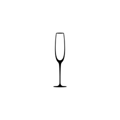 champagne glass icon. goblet icon flat. Black simple pictogram isolated on white background.