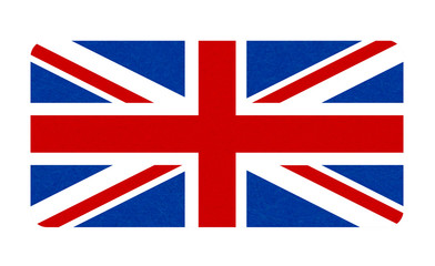Grunge flag of Great Britain, UK. Isolated English banner with scratched texture. Flat style with noise, marble textured background, vintage. Vector icon of flag of England. Horizontal orientation.