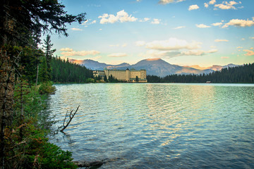 Lake Louise and Fairmont Chateau Hotel in the Rocky Mountains