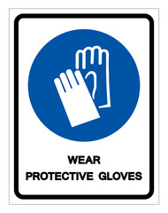 Wear Protective Gloves Symbol Sign, Vector Illustration, Isolate On White Background Label .EPS10