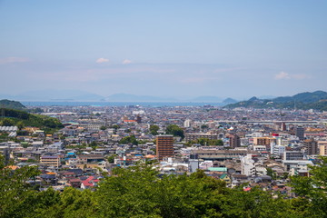 Fototapeta na wymiar Cityscape of Matsuyama city ,Shikoku,Japan