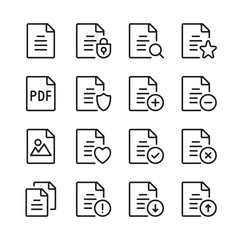 Document line icons set. Modern graphic design concepts, simple outline elements collection. Vector line icons