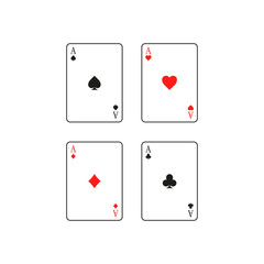 Four aces. Vector illustration. Isolated.