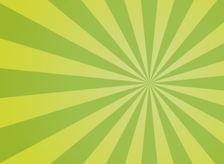 Sunlight wide abstract background. Green color burst background. Vector illustration.