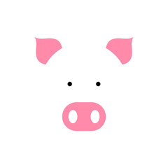 Pig face symbol & icon. Vector illustration.