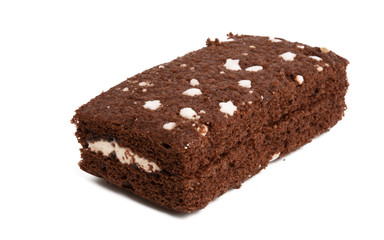 Fototapeta na wymiar chocolate sponge cake with stars isolated
