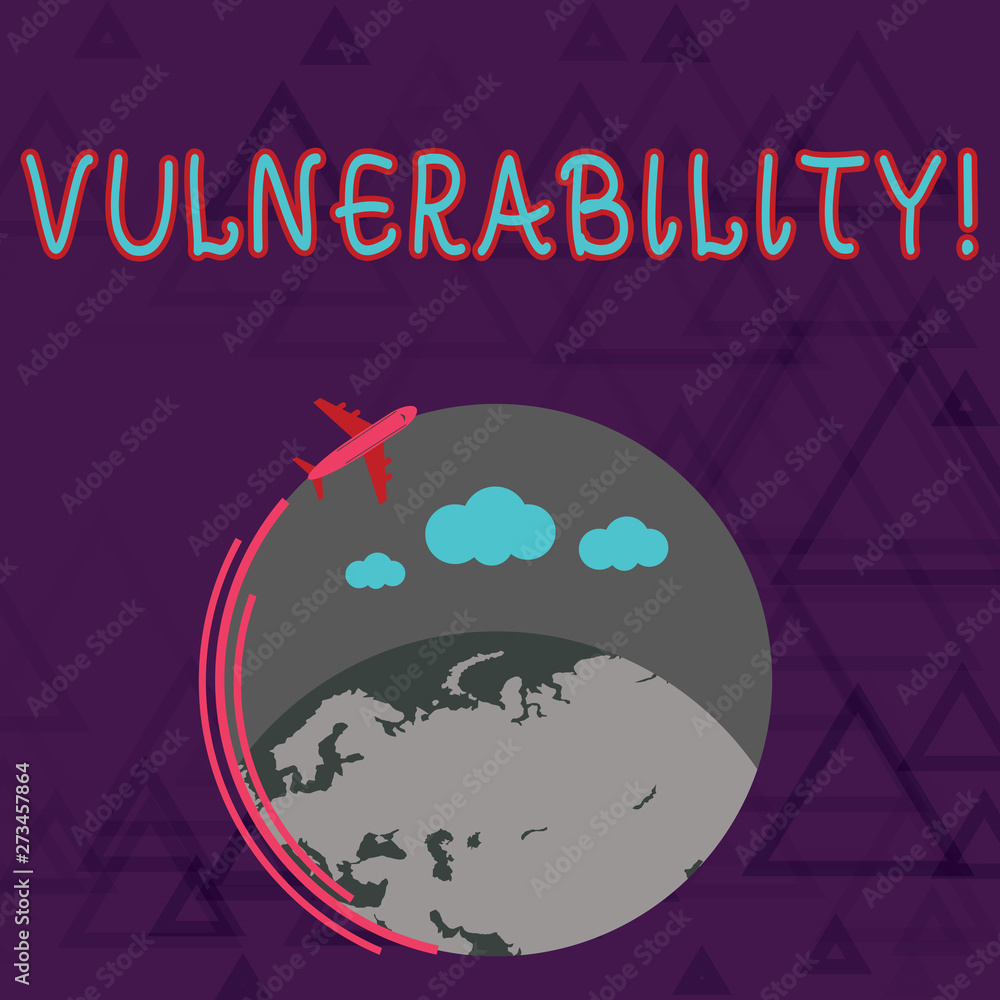 Poster writing note showing vulnerability. business concept for information susceptibility systems bug expl