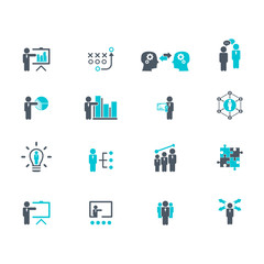 Business training icon set	