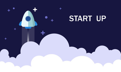 Rocket launch concept background. Rocket launch for web, landing page, ui, template, application, wallpaper, background, for your project, banner. Illustration