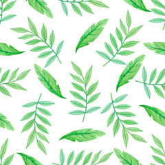 Green watercolor seamless pattern