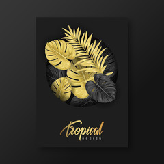 Flyer design background. Brochure template. Tropical design element.