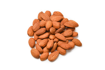 Almonds isolated on a white background,