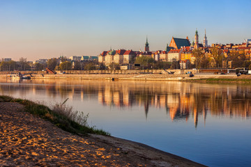 City of Warsaw at Sunrise in Poland