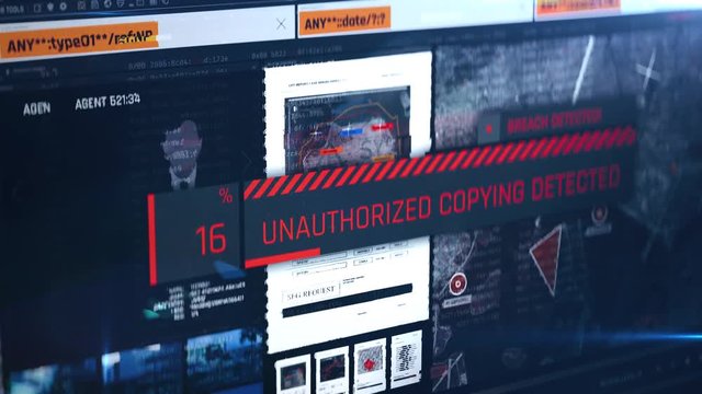 Hacker stealing passwords, documents, sensitive information, system breach, spy. Important data breach in progress, secrets exposure