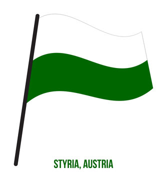 Styria Flag Waving Vector Illustration on White Background. States Flag of Austria