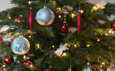 christmas tree green and balls