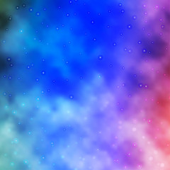 Fototapeta premium Light Blue, Red vector background with small and big stars.