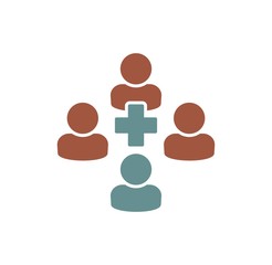 Obraz premium Business people related icon on background for graphic and web design. Simple illustration. Internet concept symbol for website button or mobile app.