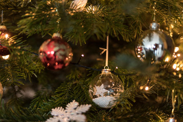 christmas tree green and balls