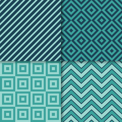 Classic geometric patterns vector set. Textile fabric prints, geometric backgrounds