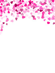 Hearts confetti flying vector background graphic design.