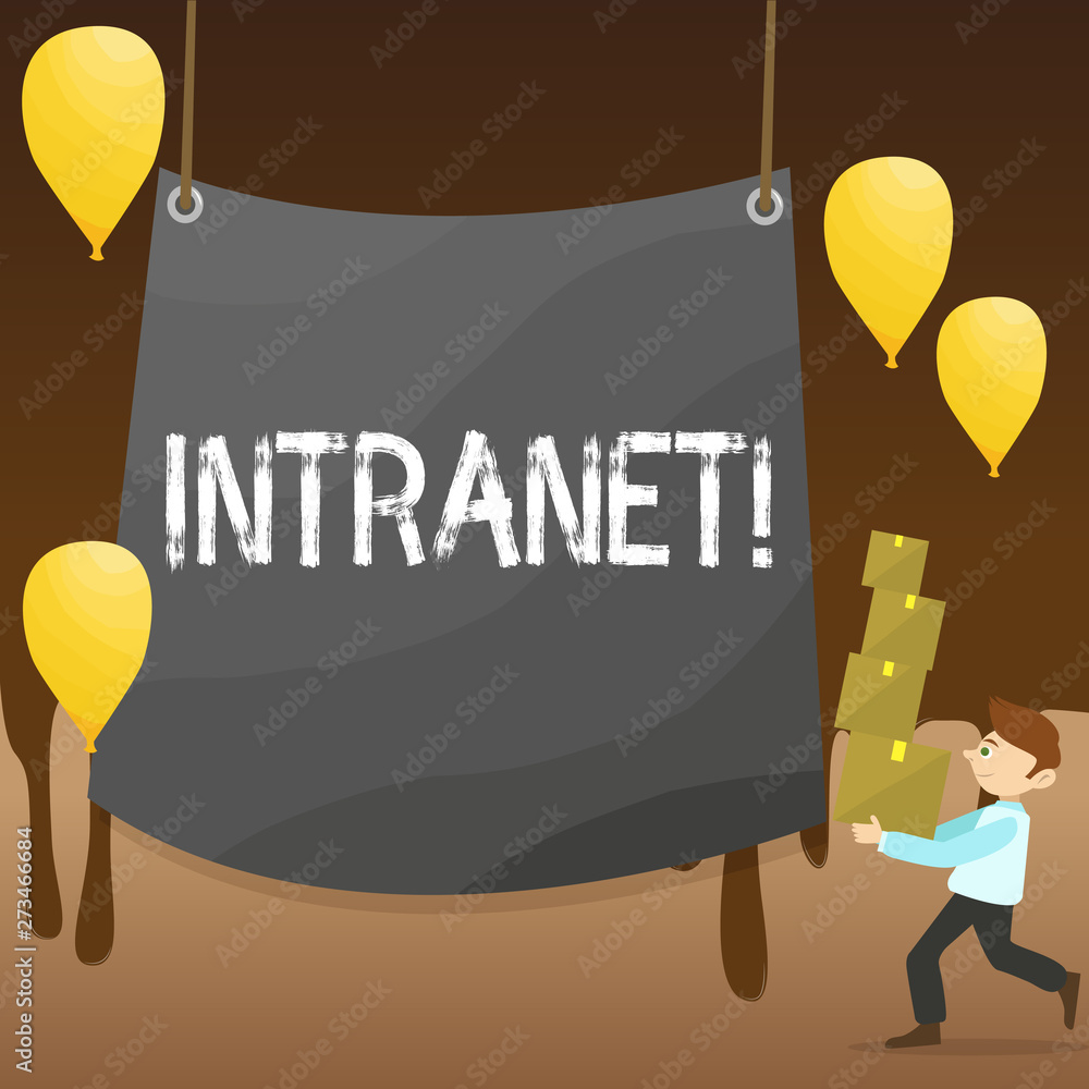 Poster text sign showing intranet. business photo showcasing private network of a company interlinked local