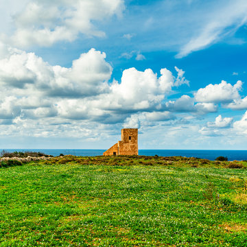 Ghajn Znuber Observation Tower, Melieha, Malta..