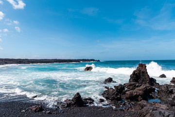 A view of a beach of Lanzarote, Canary Islands, Spain.
