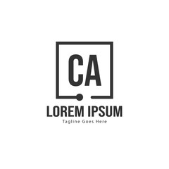 Obraz premium Initial CA logo template with modern frame. Minimalist CA letter logo vector illustration