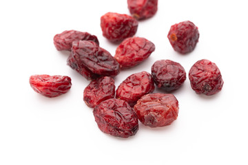 Dried cranberries isolated on white background