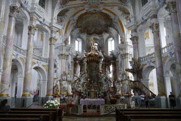 Fototapeta na wymiar Rokoko Kirche Innenraum Vierzehnheiligen