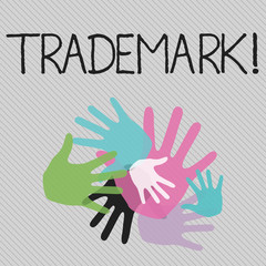 Conceptual hand writing showing Trademark. Concept meaning Legally registered Copyright Intellectual Property Protection