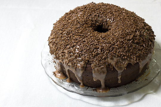 Plate With A Traditional Brazilian Sweet - Brigadeiro Cake 