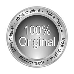 100% Original button - 3D illustration