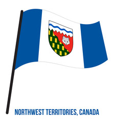 Northwest Territories Flag Waving Vector Illustration on White Background. Territory Flag of Canada