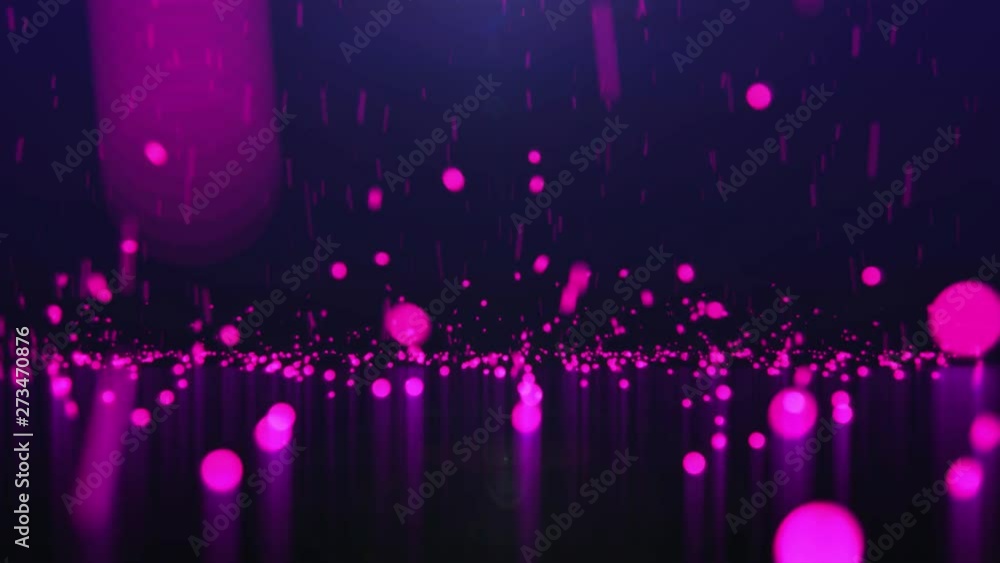 Aufkleber 4k rendered abstract animation background ultra violet fiery particle rain falling on the floor