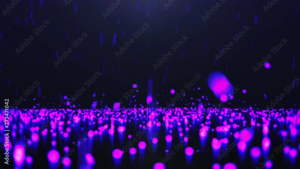 Aufkleber abstract animation background ultra violet fiery particle rain falling making shiny splashes with ca