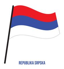 Republika Srpska Flag Waving Vector Illustration on White Background. Republika Srpska National Flag