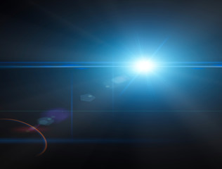 Lights and stars in the night. Lens refraction effect. Stars in the sky. Observe celestial bodies, new solar systems. Planets. Science fiction background