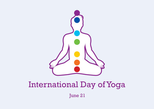 International Day of Yoga vector. Yoga man vector illustration. Chakra meditation. Silhouette of man in yoga position. Man in yoga position. Important day