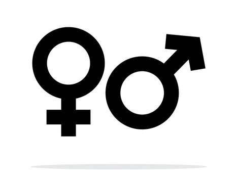 Gender Symbol Isolated Illustration. Vector Male and Female Gender Icons