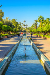Obraz premium Beautiful park in old medina of Marrakesh, Morocco
