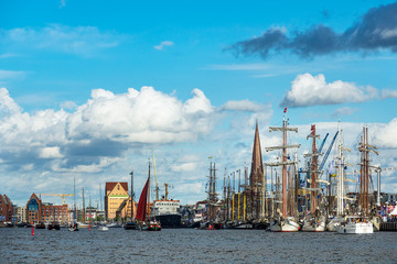 Segelschiffe auf der Hanse Sail in Rostock