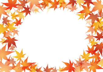 Obraz premium 紅葉 赤 秋 丸 フレーム