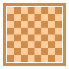 Brown Empty Chess Board Top View Vector Illustration. Chessboard Tile in Flat Style.