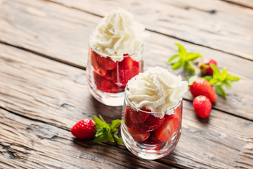 Strawberry with whipped cream