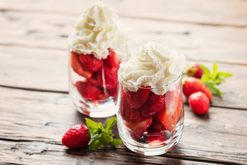 Strawberry with whipped cream